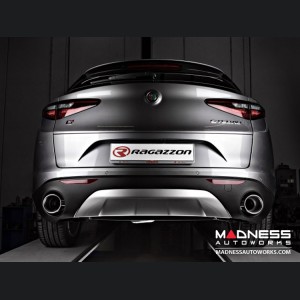 Alfa Romeo Stelvio Custom Exhaust Tips - Ragazzon - Stainless Steel - Slash Cut